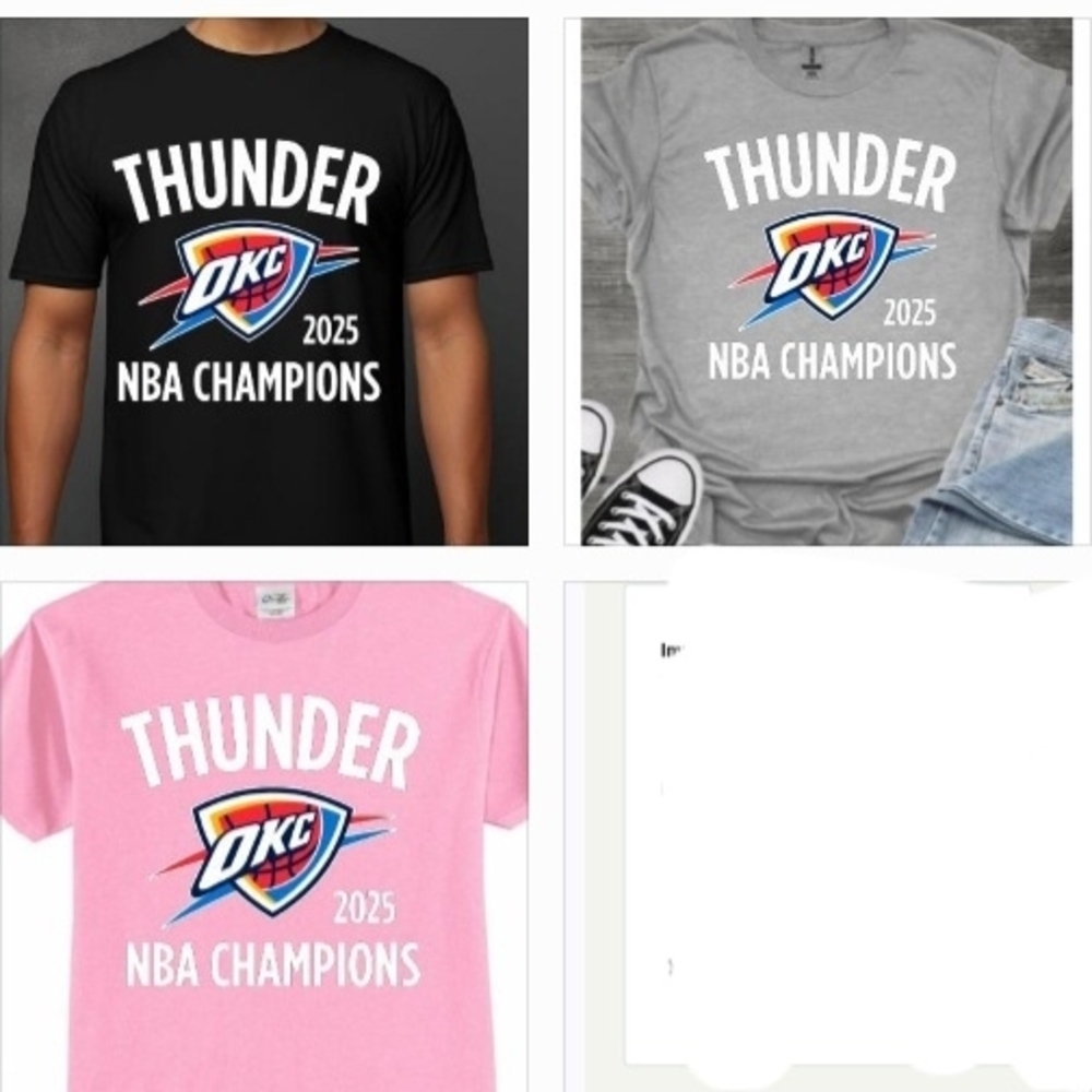 OKC Thunder NBA Champions Adults T-Shirt - Black